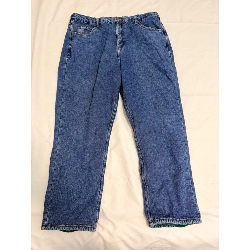 RedHead Mens Fleece Lined Jeans 40x30 Blue Denim Insulated Straight Leg Pants